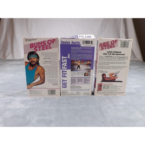 Buns of Steel, Abs of Steel, Denise Austin (Get Fit Fast :Abs) VHS Exercise - Picture 3 of 3